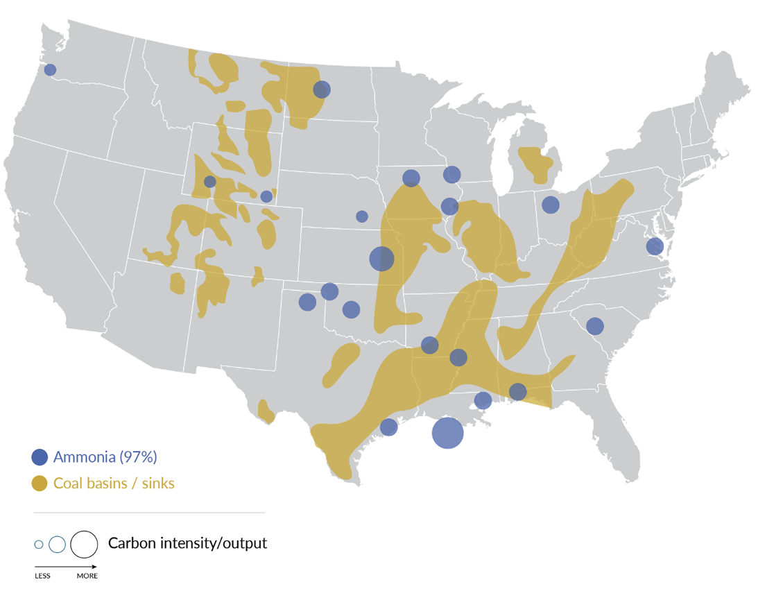 Ammonia potential in the US