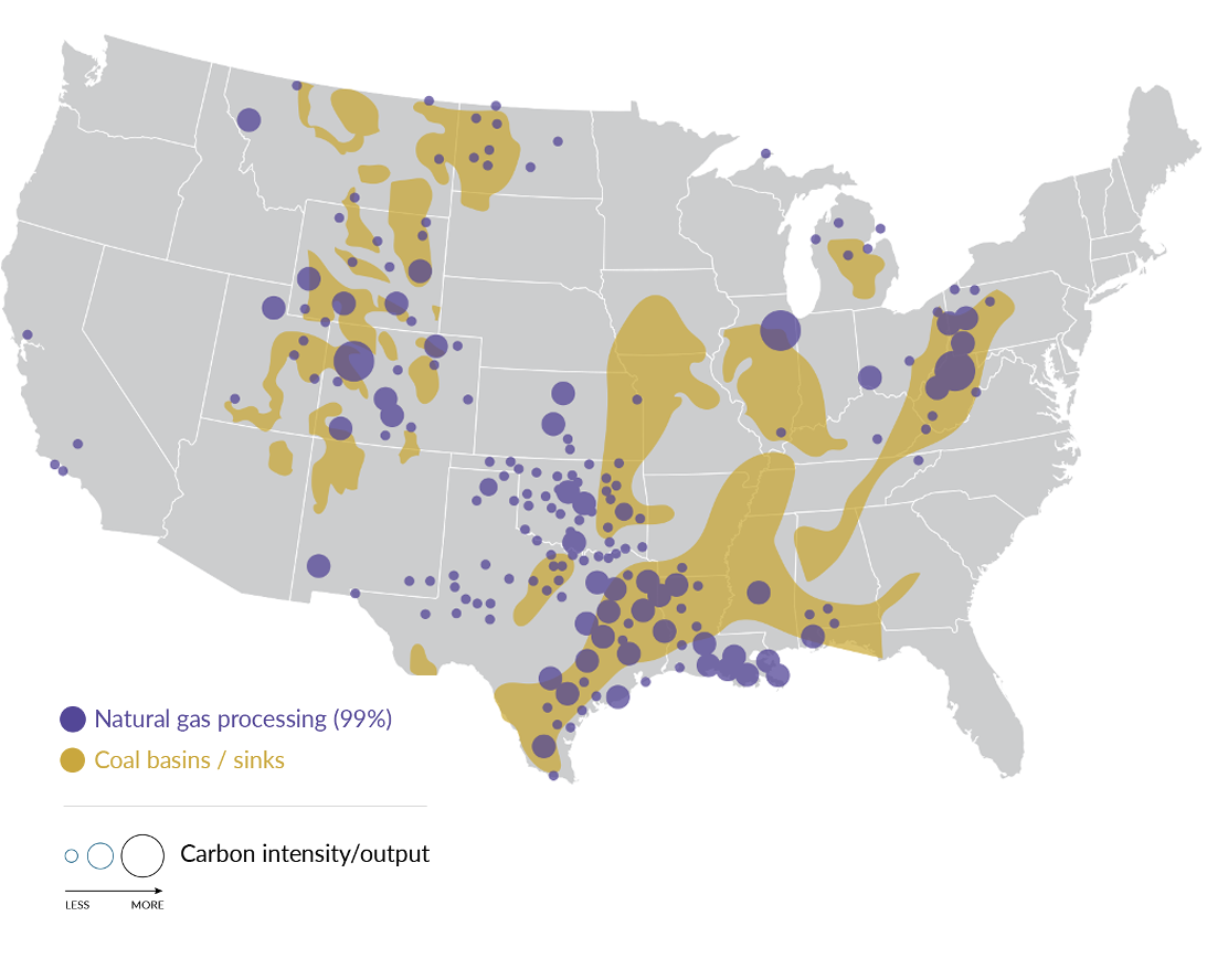 Natural gas map